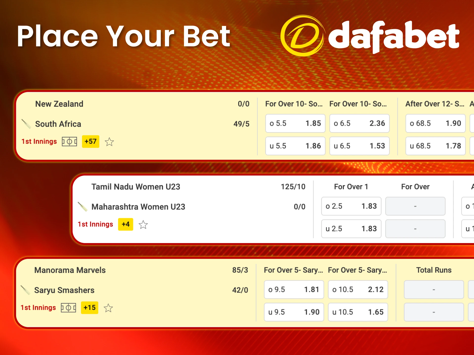 Find the best IPL markets and place your bet on Dafabet.