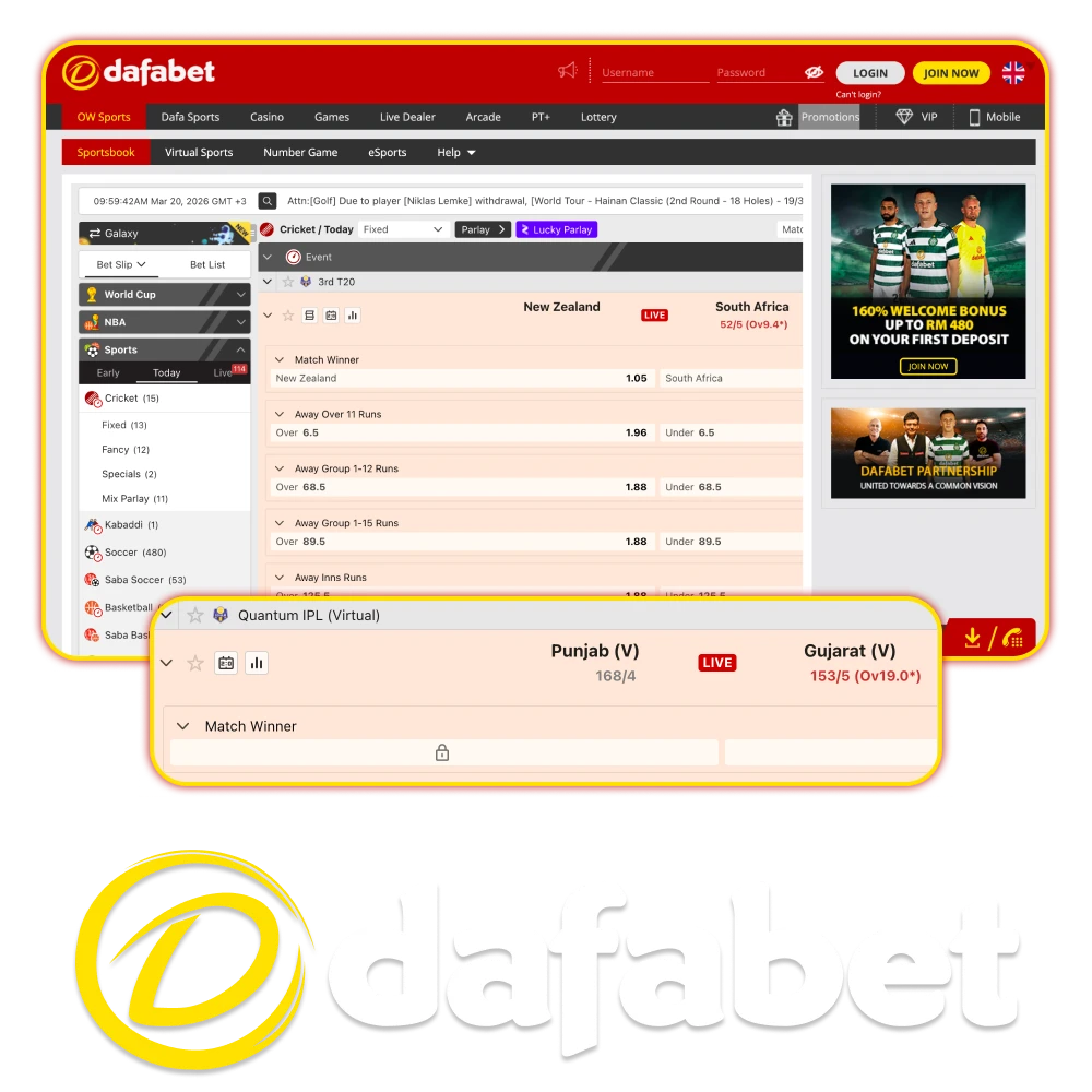 Start betting on cricket with the official Dafabet IPL platform.
